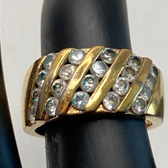 18K Gold Electroplated RSC cz Stones Ring - Picture 5 of 6